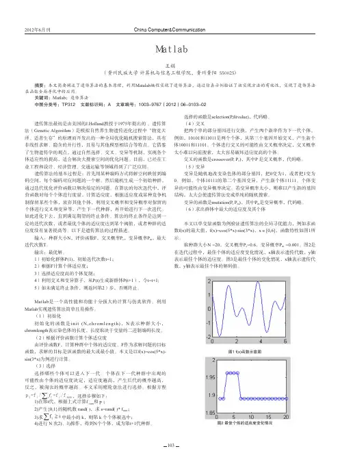遗传算法的Matlab实现及应用
