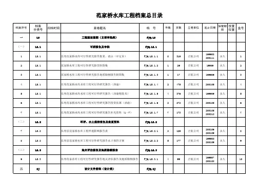 水利工程档案资料清单