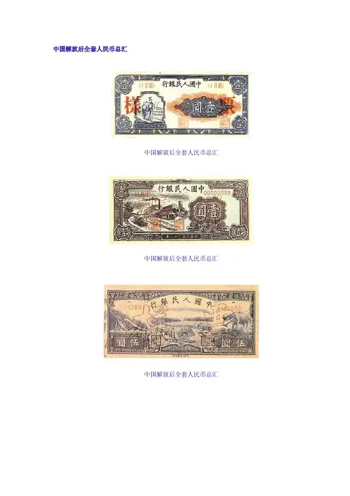 中国解放后全套人民币总汇