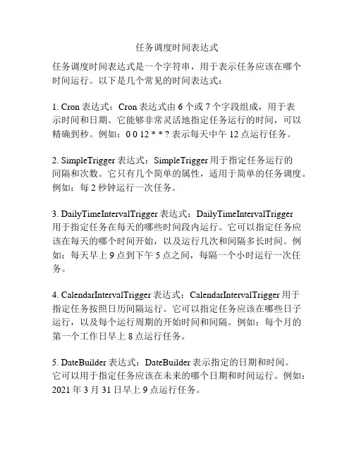 任务调度时间表达式
