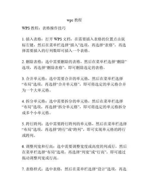 wps 教程