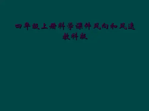 四年级上册科学课件风向和风速教科版 