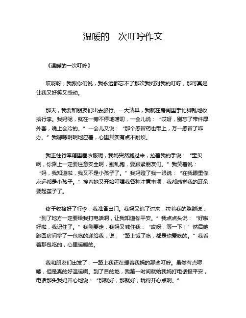 温暖的一次叮咛作文