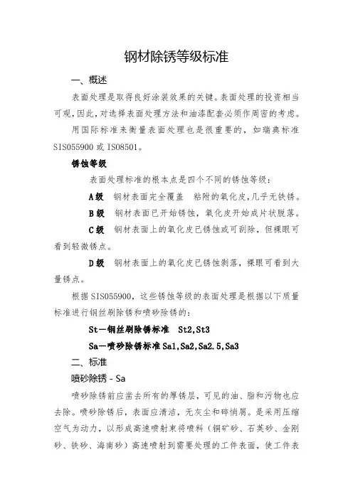 钢材除锈等级标准