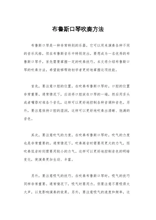布鲁斯口琴吹奏方法