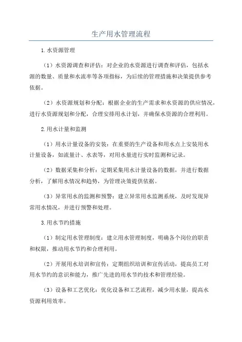 生产用水管理流程