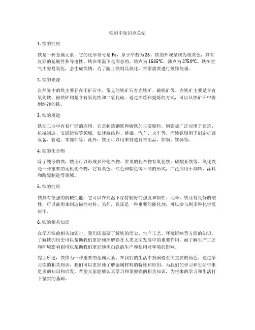铁初中知识点总结