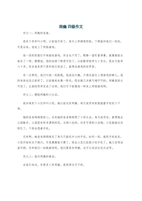 网瘾 四级作文
