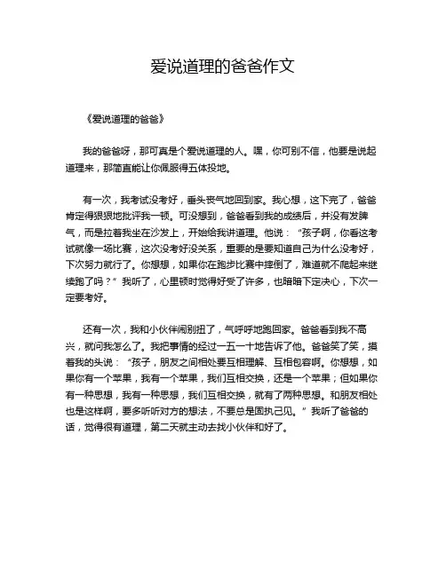 爱说道理的爸爸作文