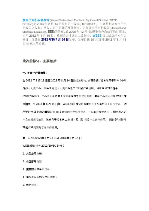 WEEE指令修订