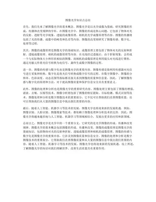 图像光学知识点总结