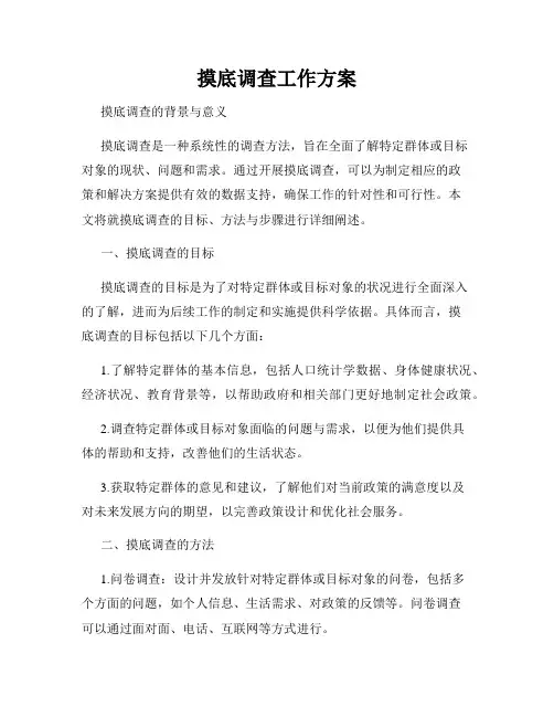摸底调查工作方案