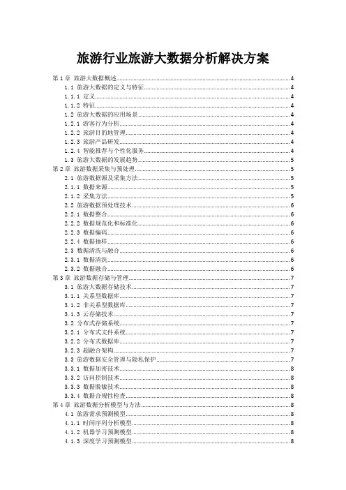 旅游行业旅游大数据分析解决方案