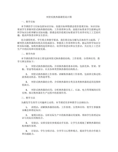 列管氏换热器课程设计图