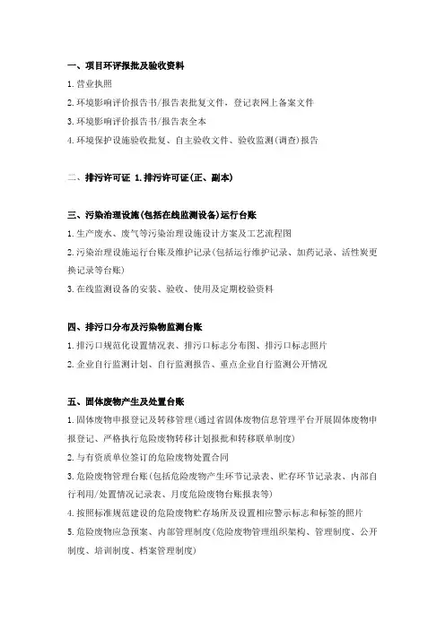 环保档案目录