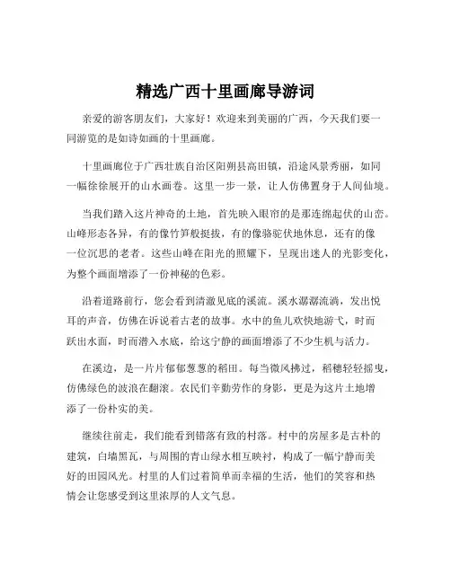 精选广西十里画廊导游词