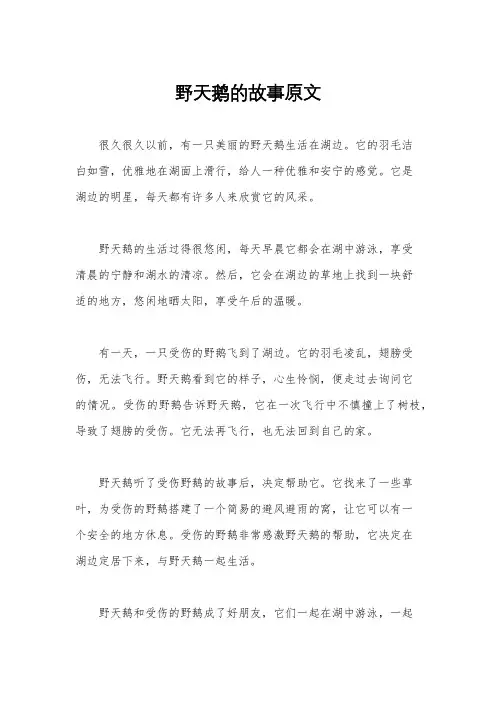野天鹅的故事原文