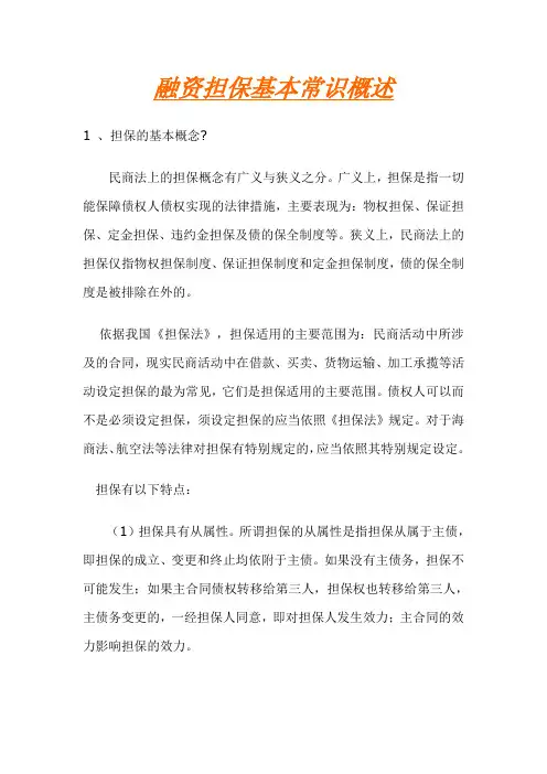 融资担保基本常识概述