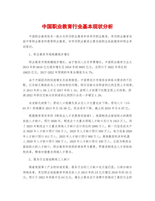 中国职业教育行业基本现状分析