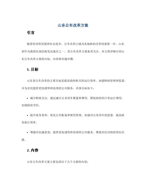 山东公车改革方案