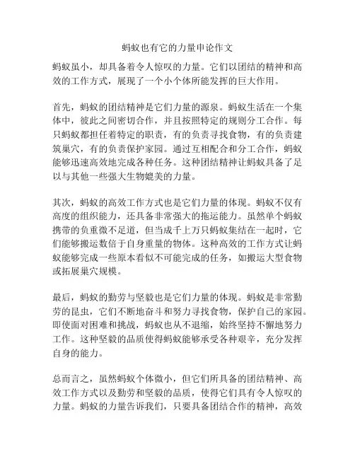 蚂蚁也有它的力量申论作文