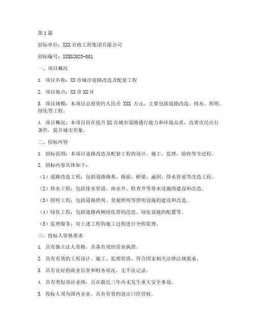 整治工程招标公告(3篇)