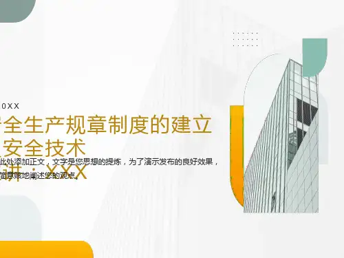安全生产规章制度的建立及安全技术PPT课件