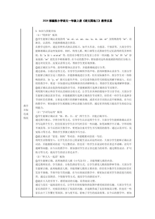 2024部编版小学语文一年级上册《语文园地三》教学反思