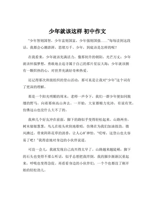 少年就该这样 初中作文