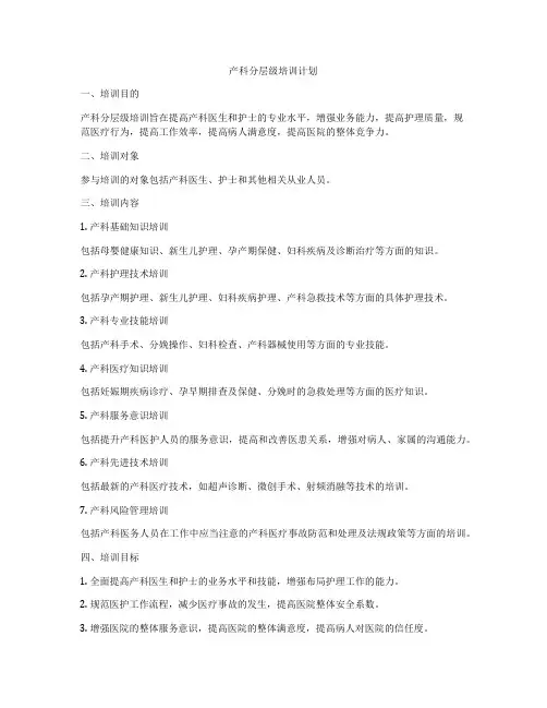 产科分层级培训计划