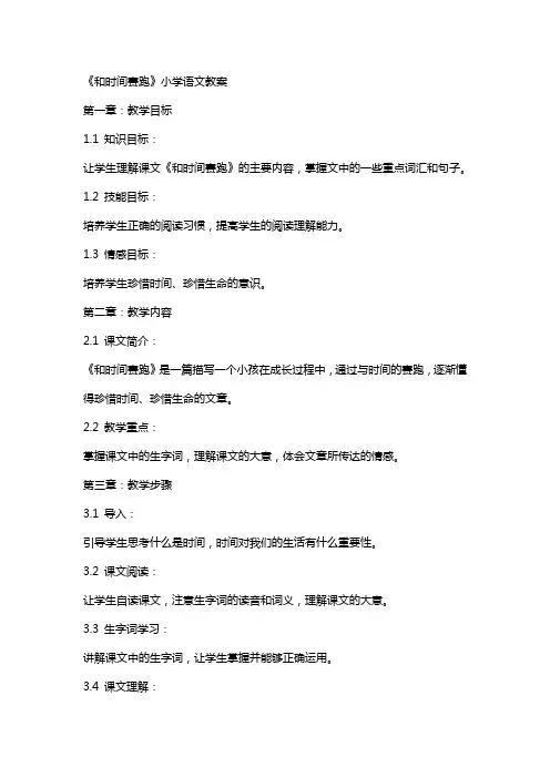 《和时间赛跑》小学语文教案