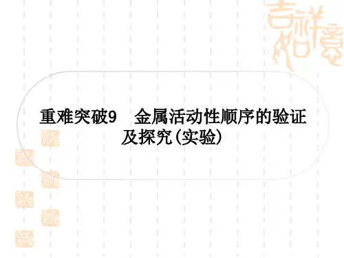 中考化学精练 考点过关练 第八单元 金属和金属材料 重难突破9 金属活动性顺序的验证及探究(实验)