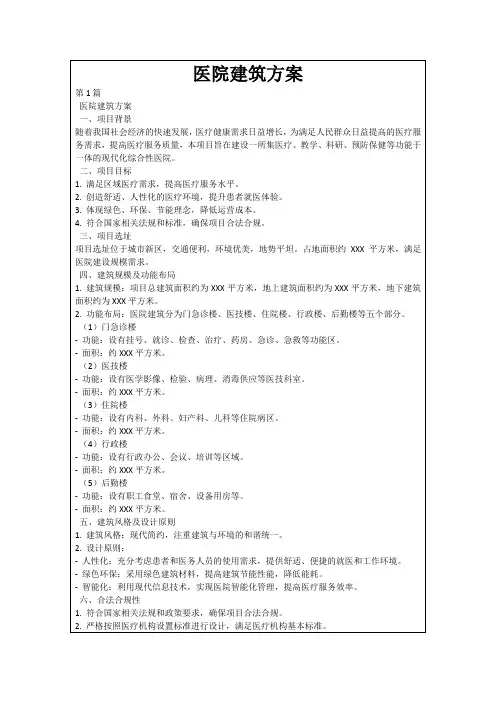 医院建筑方案