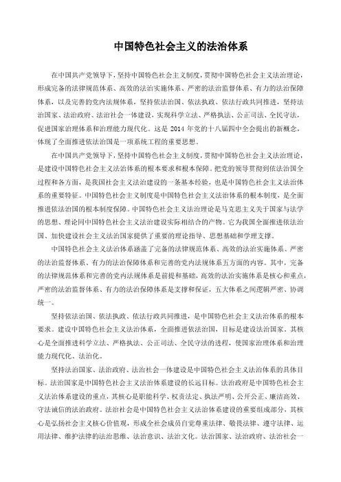 中国特色社会主义的法治体系
