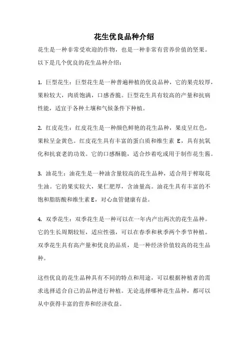 花生优良品种介绍