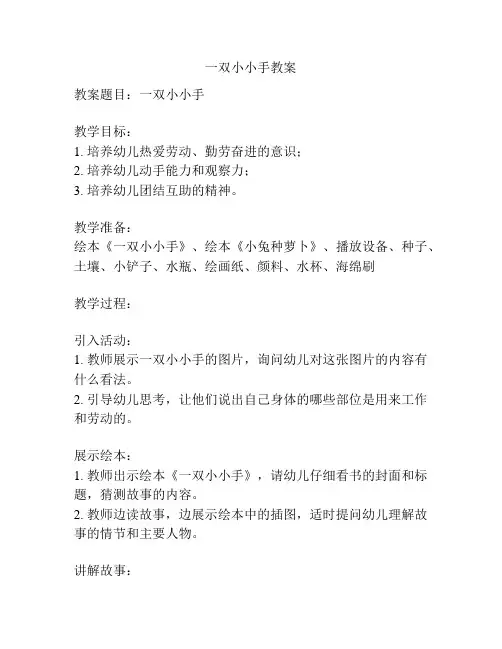 一双小小手教案