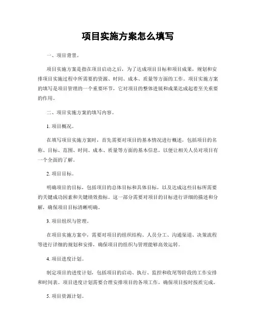 项目实施方案怎么填写