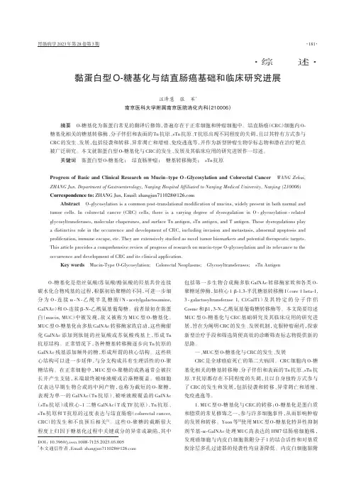 黏蛋白型O-糖基化与结直肠癌基础和临床研究进展