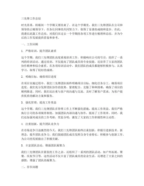 三先锋工作总结