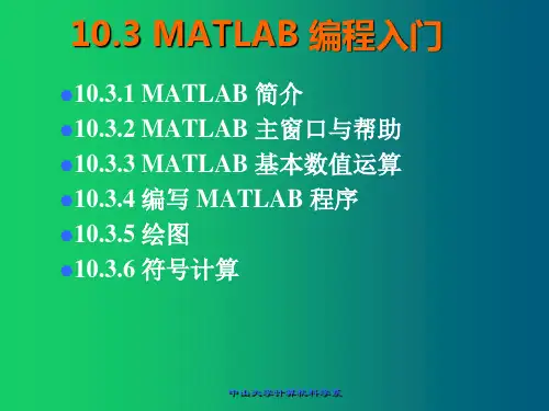 大学计算机基础-数学软件使用入门3_MATLAB