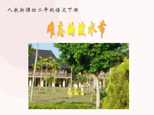 PPT模板：人教版小学二年级下册第11课《难忘的泼水节》PPT课件