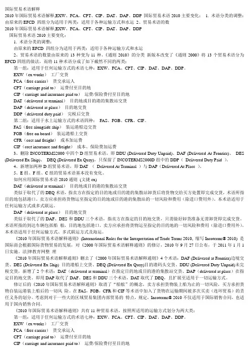 国际贸易术语解释