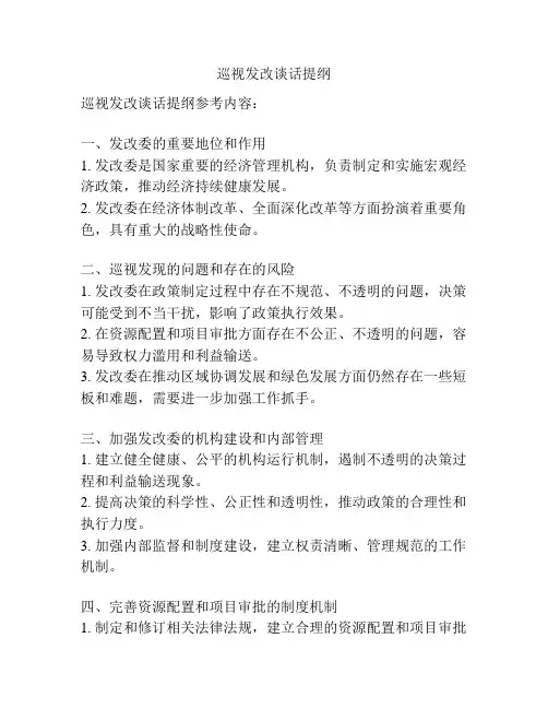巡视发改谈话提纲