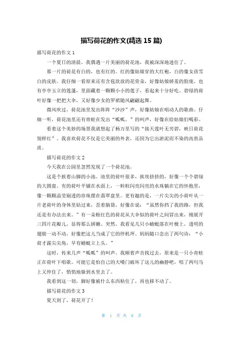 描写荷花的作文(精选15篇)