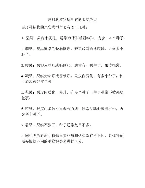 唇形科植物所具有的果实类型
