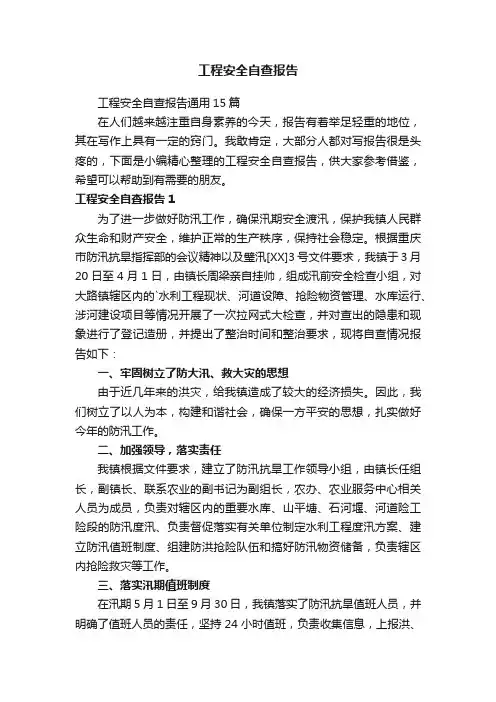 工程安全自查报告
