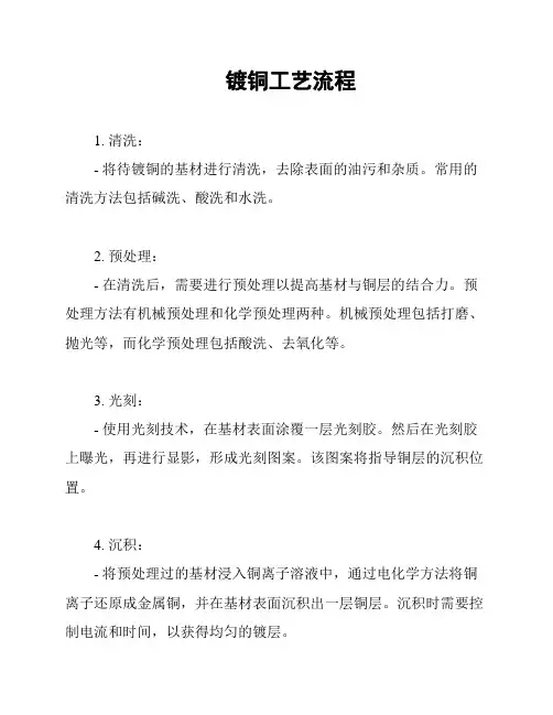 镀铜工艺流程