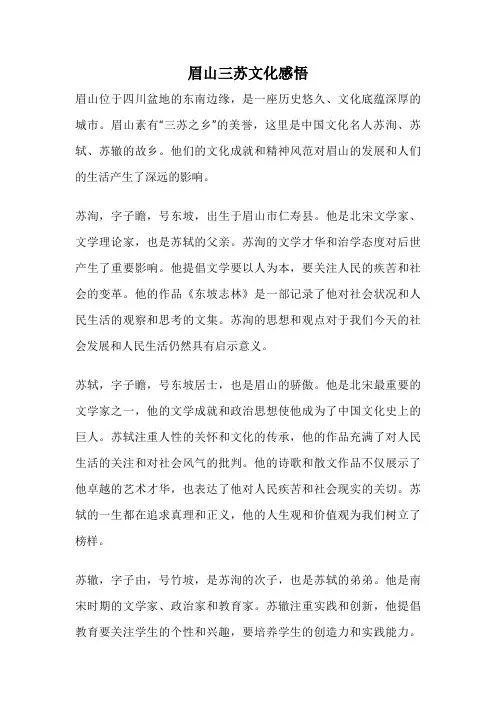 眉山三苏文化感悟