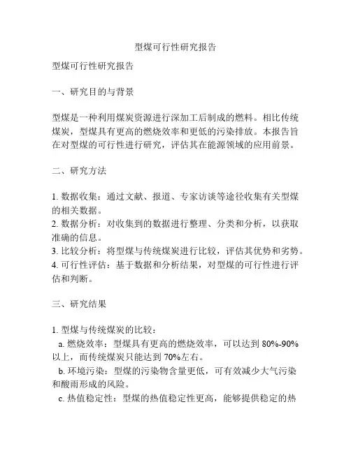 型煤可行性研究报告