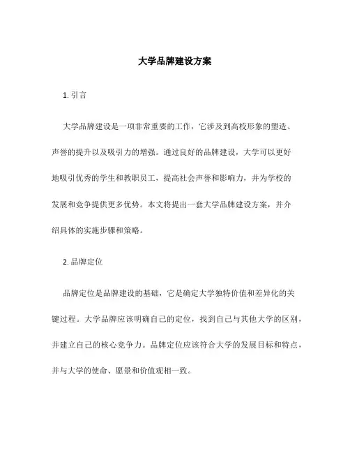 大学品牌建设方案